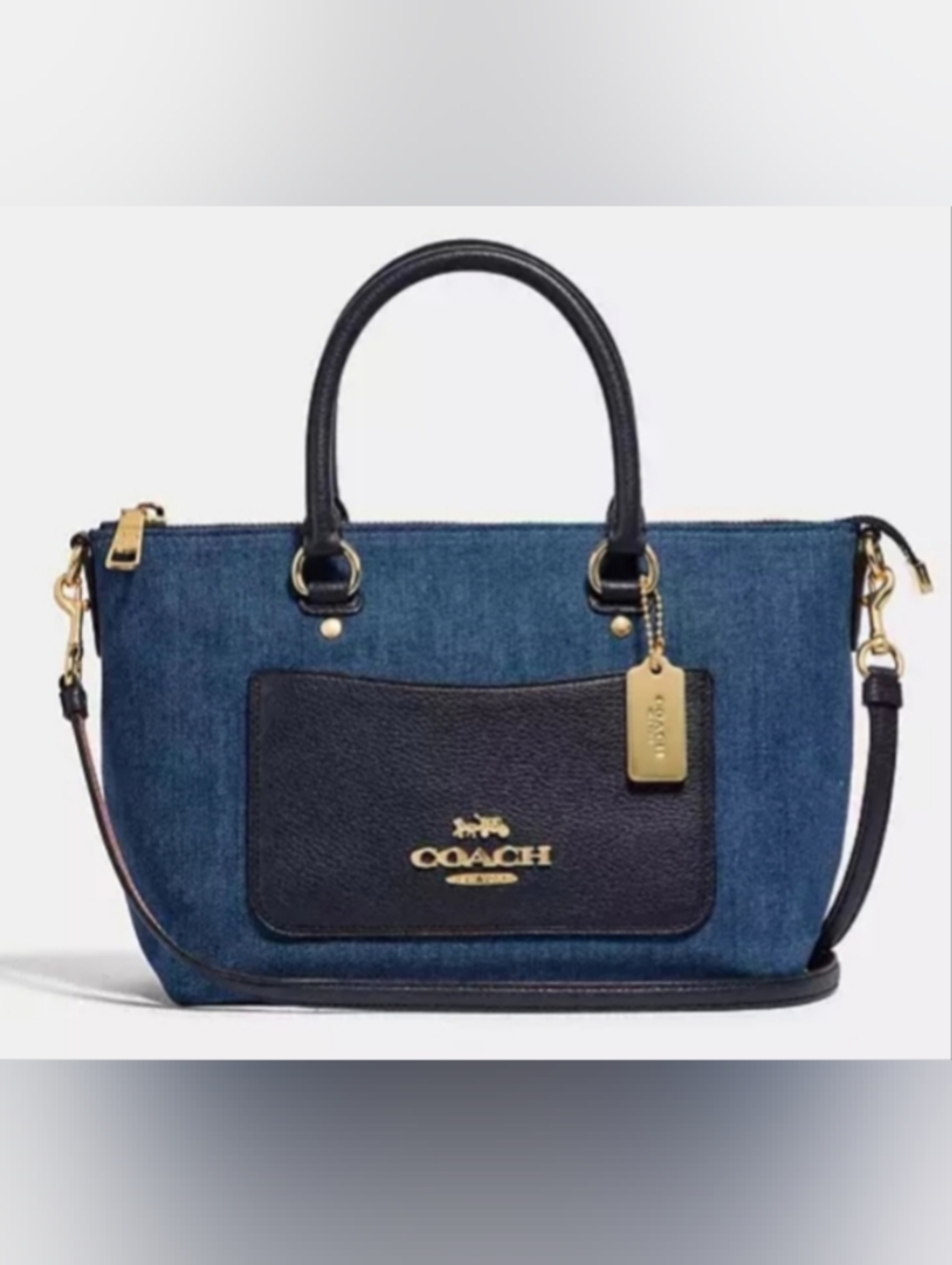 Coach Emma Blue Denim Satchel